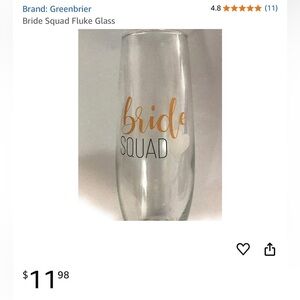 Set of 3 Bride Squad Flute Glass